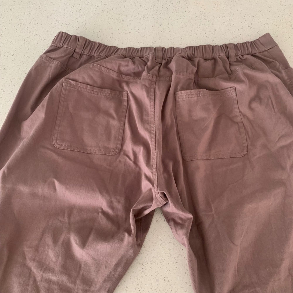 Pact Womens XXXL Organic Cotton Stretch Twill Straight Leg Pants Mauve Brown - Picture 3 of 8
